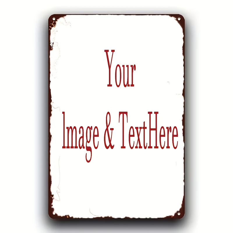 TEMU 1 Custom Metal Sign Measuring 20.32x30.48 Cm Featuring Of Photo And Text - A Vintage Rustic Wall Decoration That Personalized With Your Image Or
