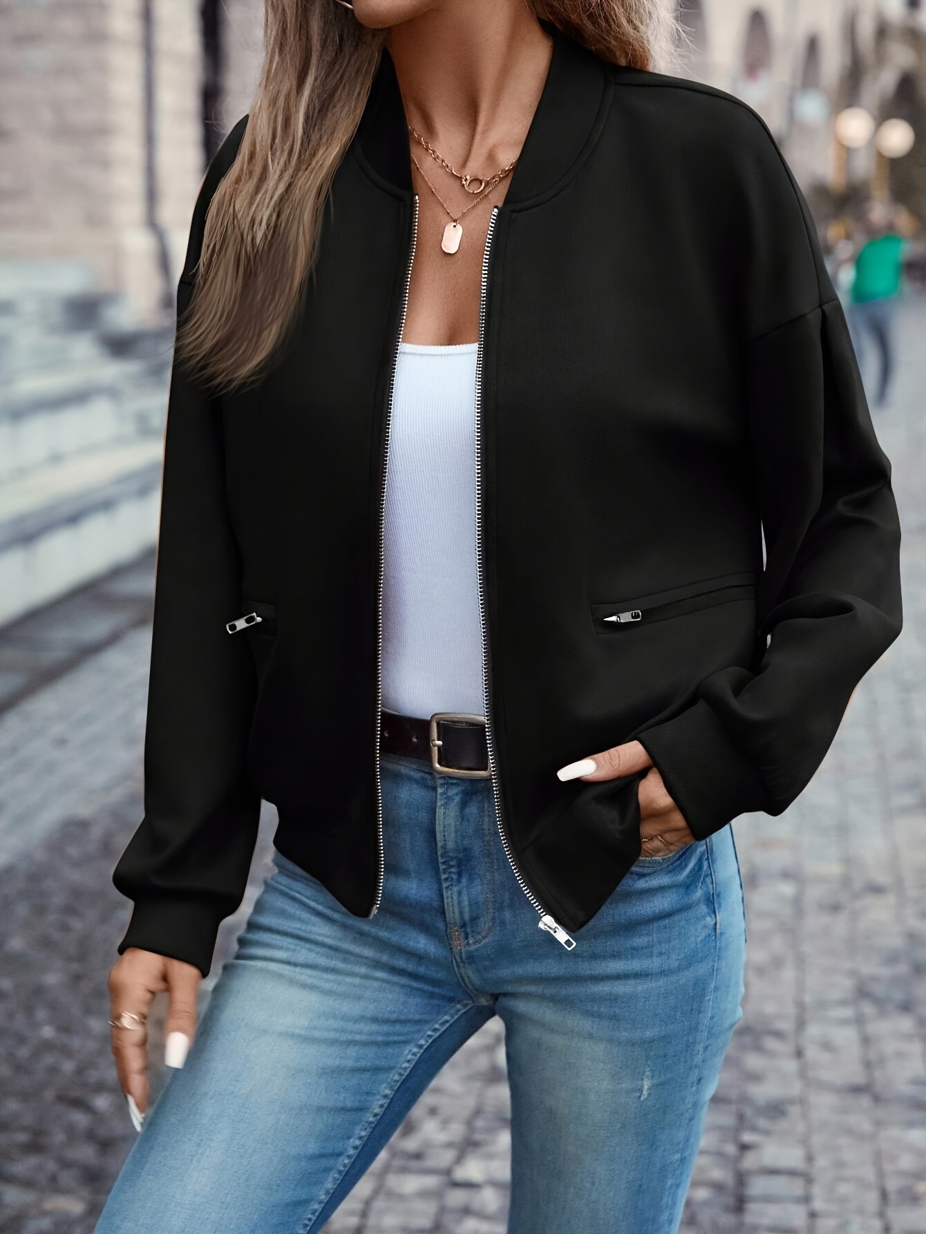 HH Jackets For Womens Autumn Fashion Solid Front Pockets Button Long Sleeve Jacket Elegant Woman Casual Outerwear Coat