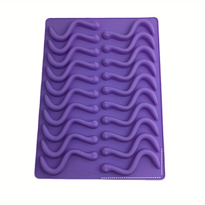 1pc 20 holes diy silicone gummy snake worms chocolate mold sugar candy jelly molds ice tube tray mold cake decorating tools baking tools