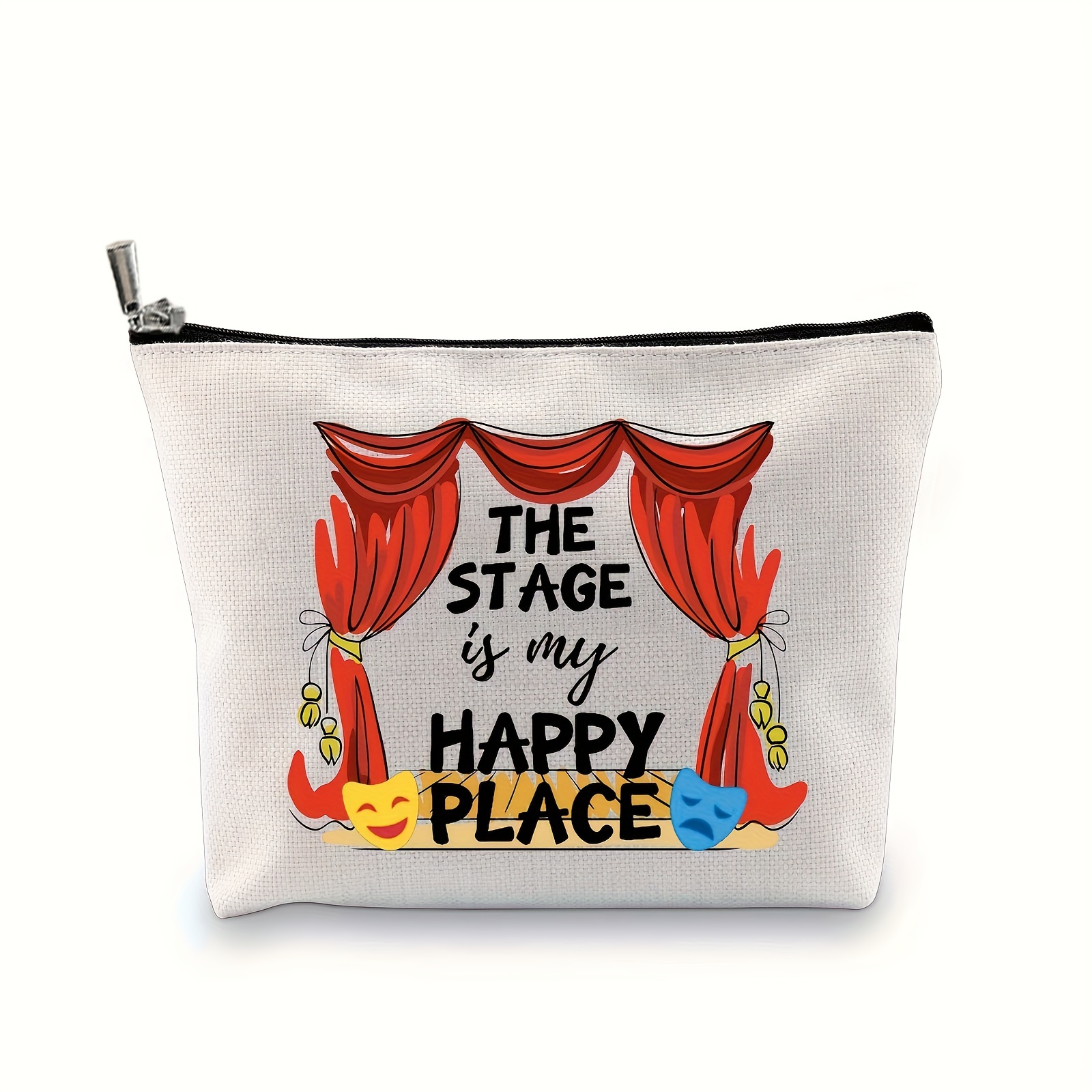 

Stage Is Place" Linen Cosmetic Bag - Perfect , & Music Lovers