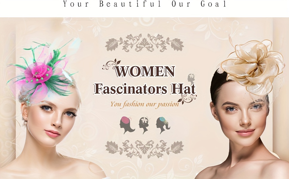 Vintage Faux Feather Fascinator Hats, Tulle Netting Hair Clips, Elegant Headdress For Tea Party, Party Gatherings, And Dinner Accessories details 0