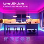 led light strip 260 ft two rolls 130 ft smart led light strip with app control remote control rgb music color change light suitable for bedroom party supplies home holiday decoration