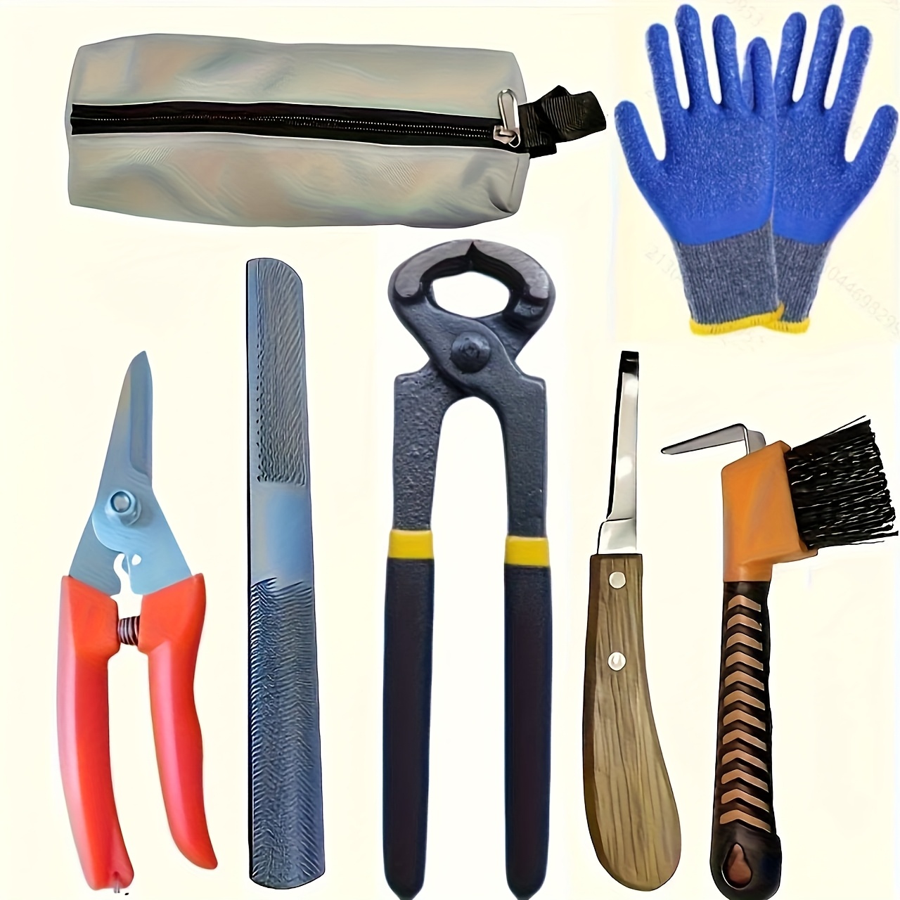 Kit De Maréchalerie 5 Pièces SN Equine – Tondeuses, Râpe, Couteau, Poignée