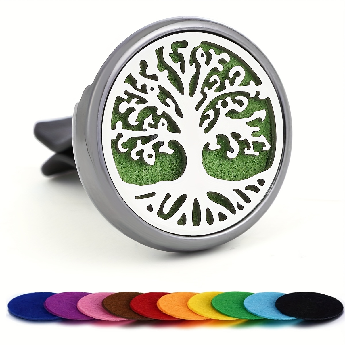 1pc Refillable Car Air Freshener Perfume Diffuser Clip, Auto Air Vent Car Interior Accessories, Car Diffuser With 10pcs Pads