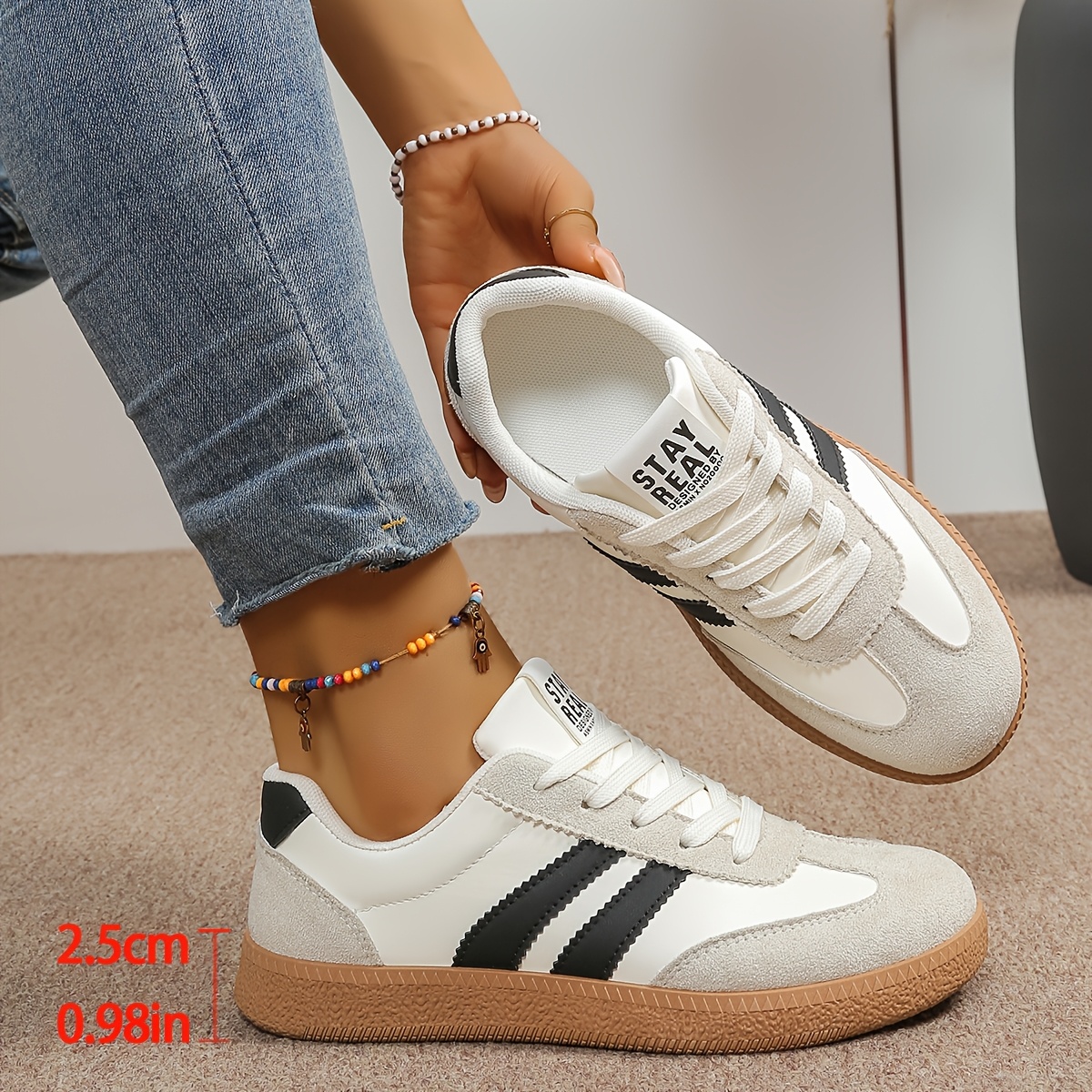 TEMU Baskets décontractées pour femme, 3 couleurs, Chaussures de course sur route pour femme