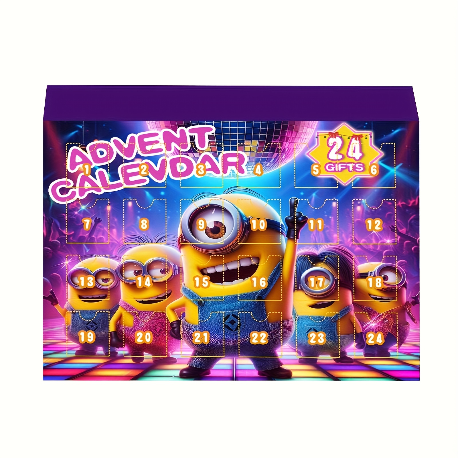 

24 Days Minions Advent Calendar - Surprise Box With 24 Random Mini Figurines, Plastic Mystery Box, Christmas Decoration, Holiday Countdown Gift Set