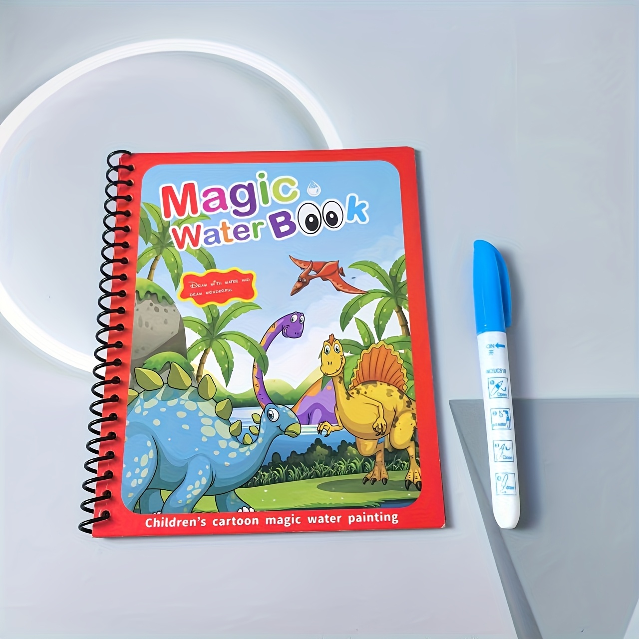 4pcs reusable magic   for   educational cartoon   with stencils markers dinosaur ocean pirate   themes vibrant colors high quality   gift for boys girls 3 christmas thanksgiving easter Product details 2