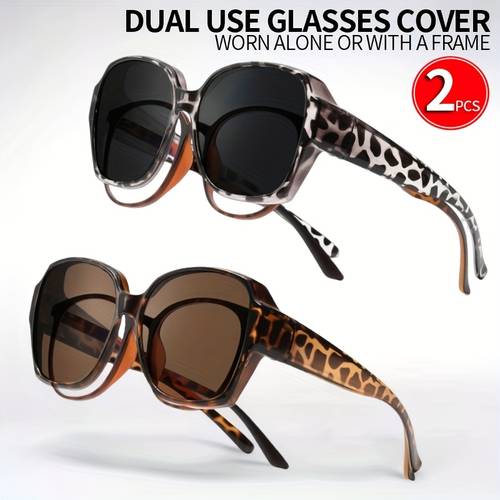 2 pack oversized vintage glasses fit over fashion glasses for men and women driving and daily wear photo props and gift for birthday valentines day christmas
