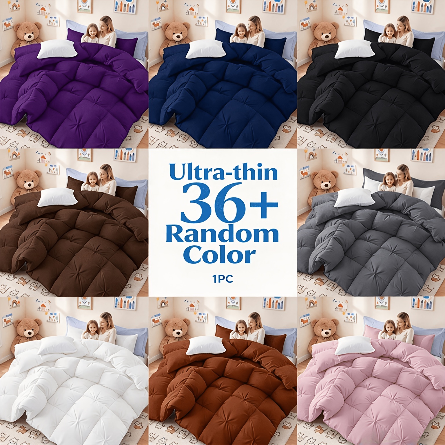 TEMU Beddingmaxx Quilt, Soft And Comfortable, Breathable Quilt, Box-style Sewn Solid Color Quilt, Machine-washable Modern Bedroom Bedding, Suitable