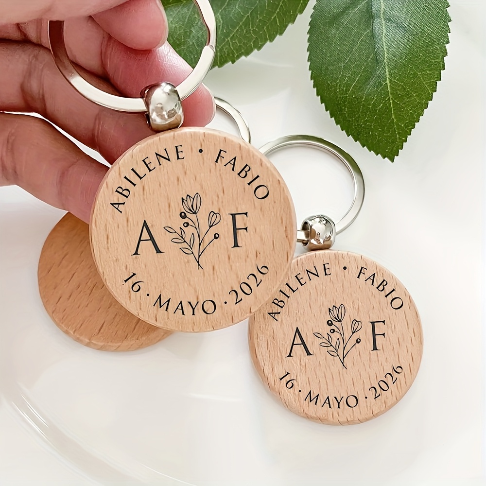 TEMU 10/ Porte-clés en Bois Personnalisés - Cadeaux de Mariage Uniques pour Invités, Idées Originales pour Fêtes