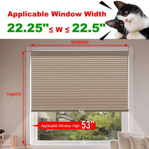 a no drill wood grain blackout wireless honeycomb shade that and stopped at will featuring hexagonal pull cords for indoor windows soundproof and suitable for living rooms offices