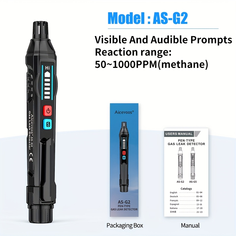 Aicevoos Combustible Gas Leak Detector Alarm High-sensitivity Gas Tester Detector With Audible & Visual Prompts For All
