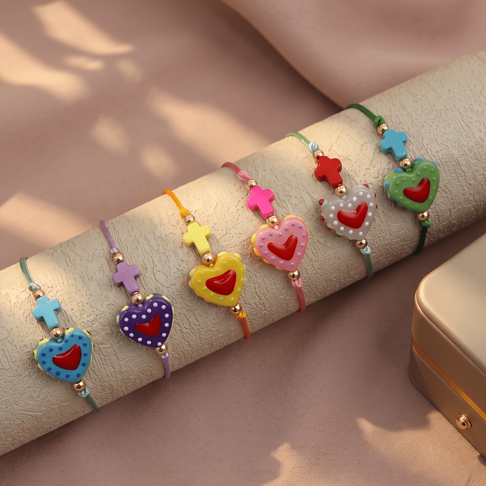 Women's Bohemian Multicolor Heart Bracelet, Y2K Trend