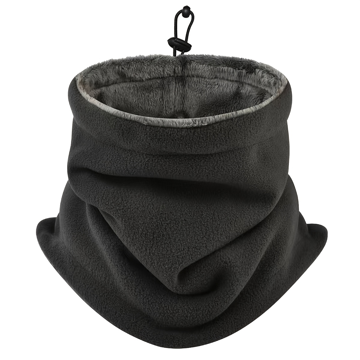 

1pc Winter Outdoor Cycling Neck Gaiter, Fleece-lined Face Scarf, Reversible Polyester Neck Warmer, Neck Hat Scarf Combo For Cold Weather Riding