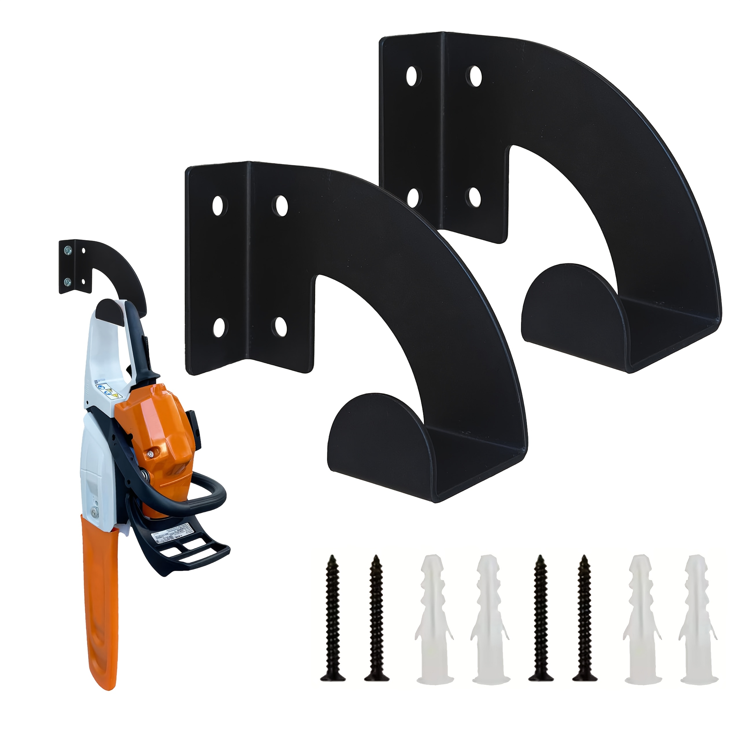 E-shop 1 Stück/2 Stücke Schwerlast-Kettensägen-Wandhalterung - Metallwerkzeugregal geeignet für Werkstatt, Garage & Garten -