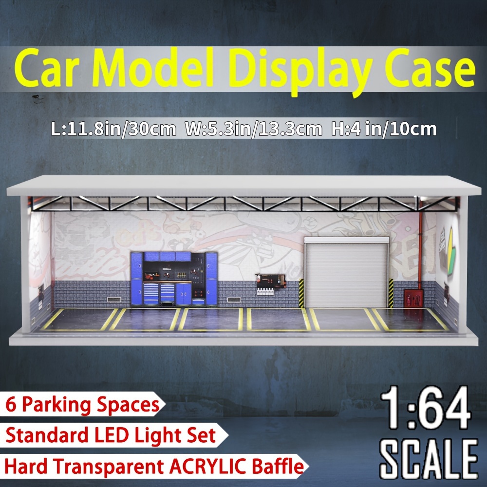 1/64 Scale Model Car Display Case, Diorama City Car Garage Model