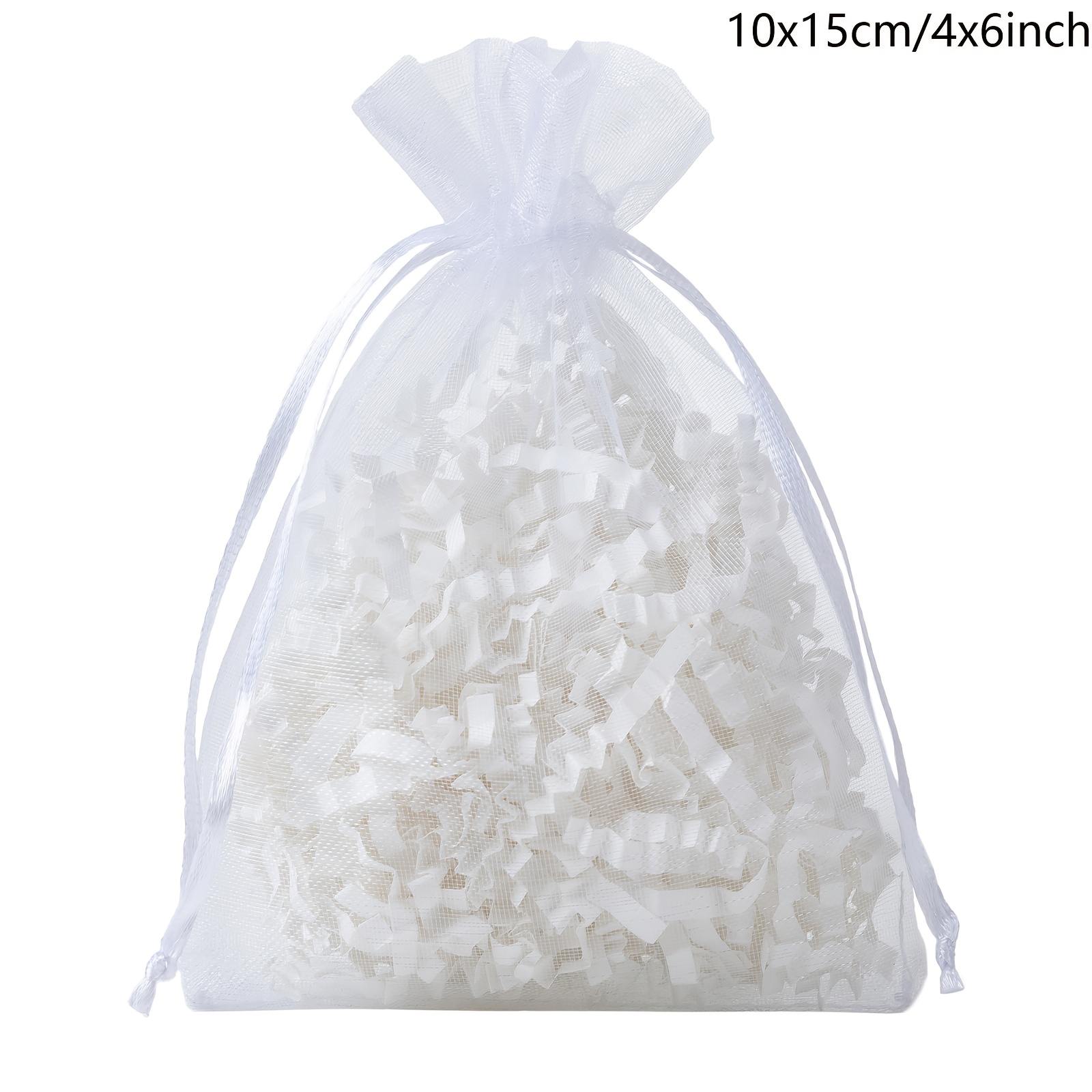 TEMU Cadeau pour Elle/Lui Lot de 500 Sacs en Organza de Transparente GiftsEden avec Fermeture à Cordon - Convient pour Emballage de Bijoux, Bougies,