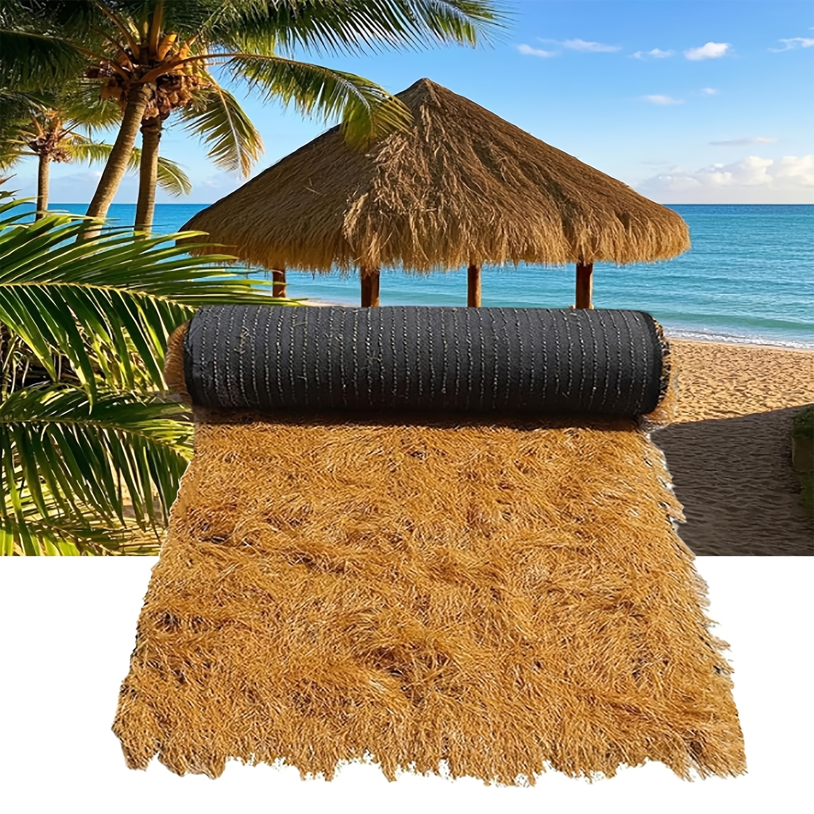 Synthetic Palm Thatch Roof Roll | Suitable For Outdoor Patios, Pool Umbrellas, Hawaiian And Western Party Decorations, Ideal For Occasions
