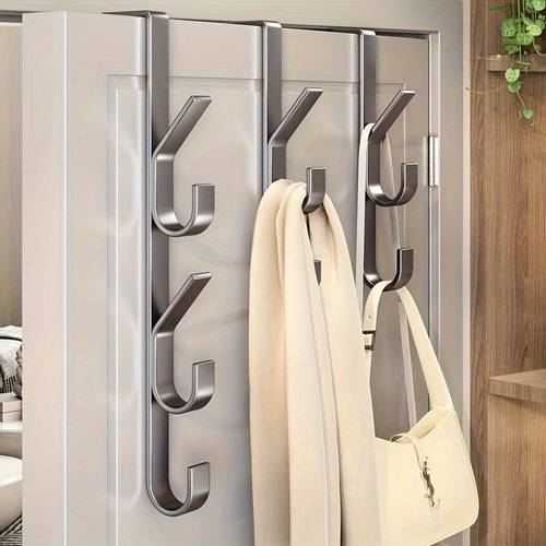 1 door rack with 3 5 7 hooks carbon steel door back hanging clothes rack no drilling required fashionable style clothing storage box entrance door hanger wall hanging cloth hook