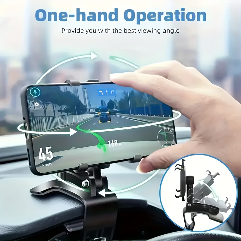 

Adjustable Phone Holder Mount, Abs Material, One-hand , 360° , 270° Angle Adjustment, , With Dashboard & Cup Holder Compatibility For Streaming, Gaming & Navigation