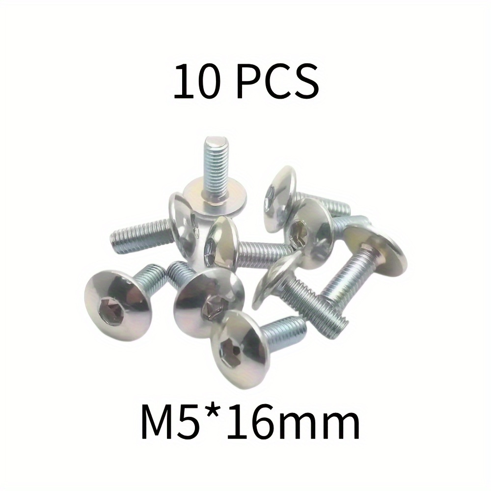 10pcs Flat Round Head Hex Socket Screws M5 X 16 304 Stainless Steel Material Corrosion Resistant Silvery Suitable For Motorcycle, Scooter And Atv Firm Fastening, , Making Better