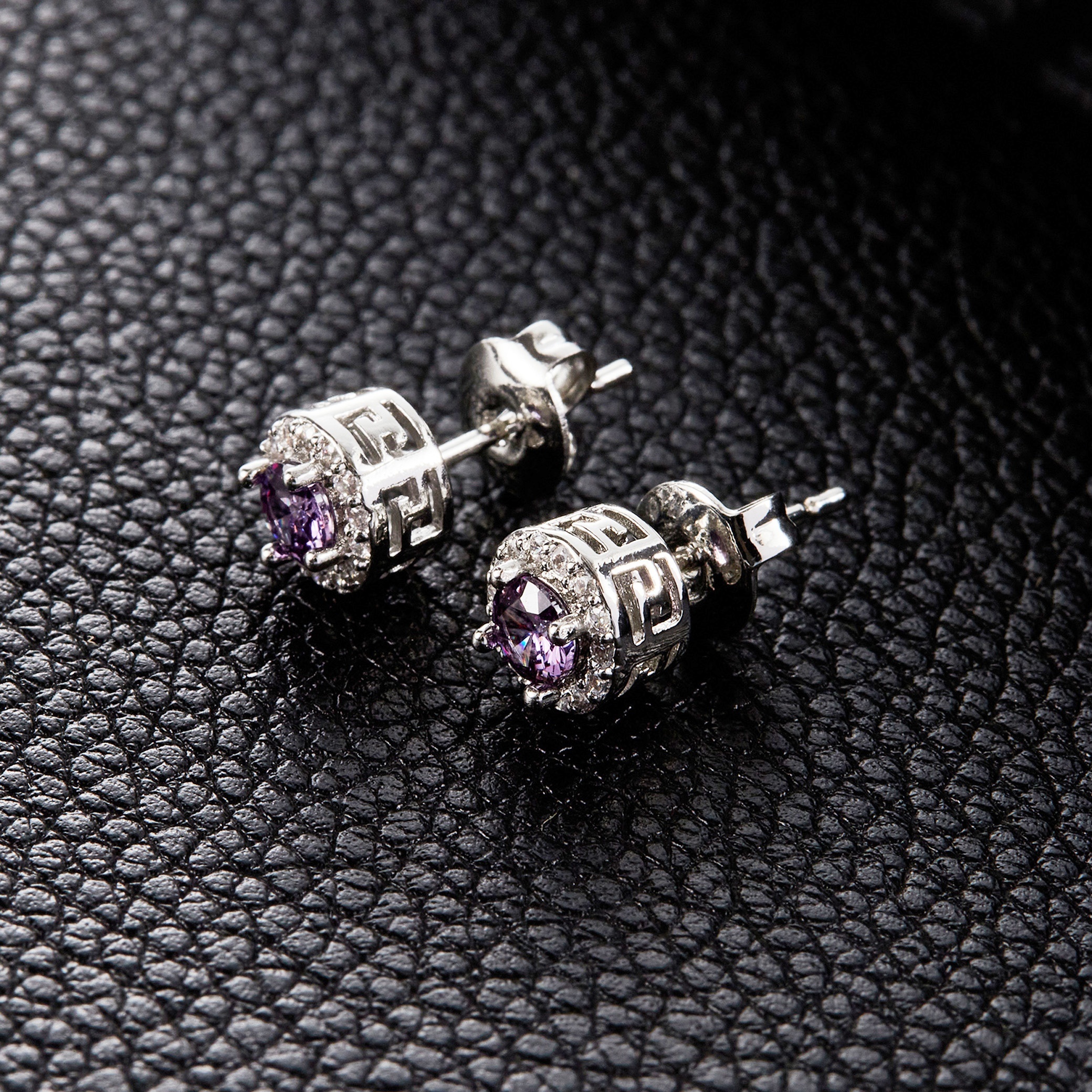 TEMU Orecchini rotondi viola Eleganza classica Matrimonio Fidanzamento Festa Orecchini Regali Regali i Feste festive Aggiunta per le feste Regalo per
