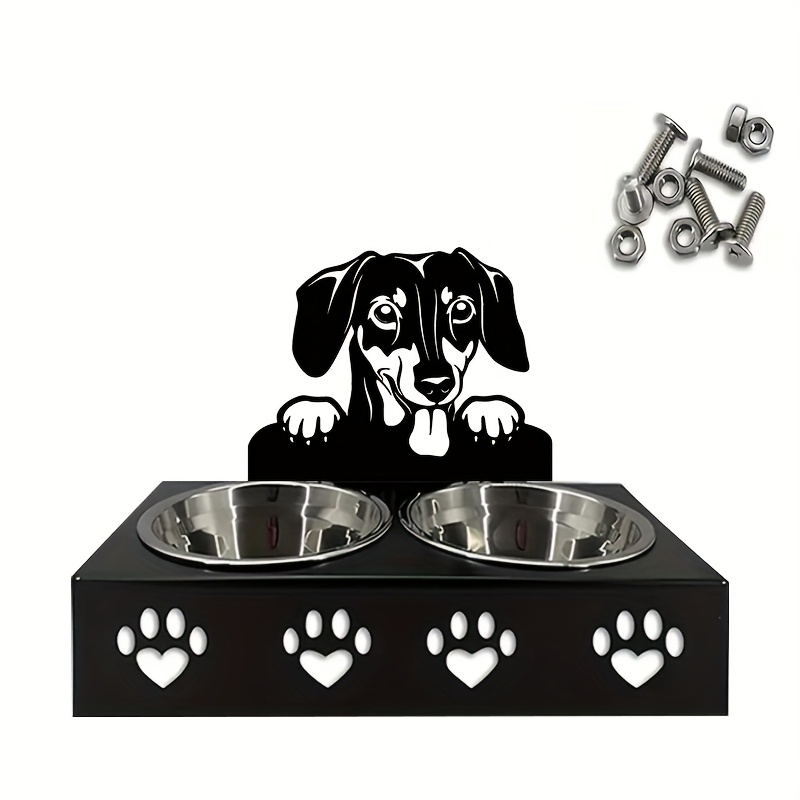 TEMU Customizable Dog Bowl With 2 Bowls And Screw Pack Universal Personalized Dog Food Bowl Holder, Medium Pet Feeding Dog Bowl, Dog Gift, No