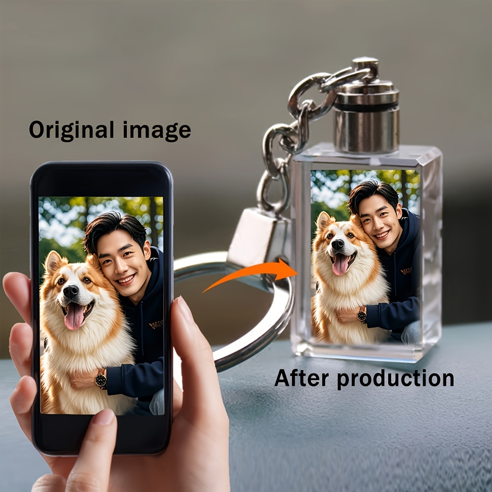 

Customized Glass Photo Keychain, Car Pendant, Graduation And Souvenir, Conference Event Gift, Gift For Friend/family, Commemorative Travel Souvenir, Personalized Products, 1pc