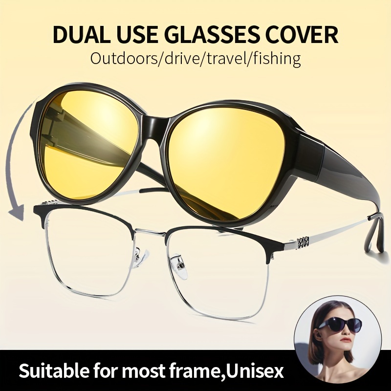 Lentes polarizados para conducir que se ajustan sobre gafas de sol para  hombres y mujeres, envolventes, visión nocturna/gafas de sol