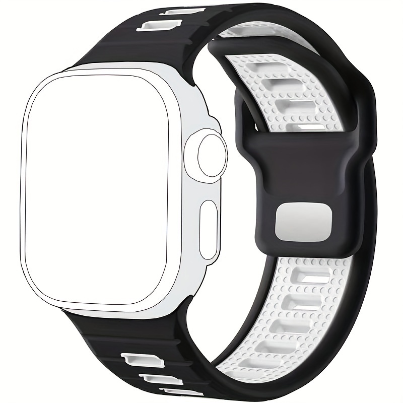 

Compatible With Apple Watch /, Compatible With Apple Watch Bands For Men 49mm 45mm 44mm 42mm, Silicone Loop Replacement Strap For Iwatch Series 6 5 4 Se 3 2 1