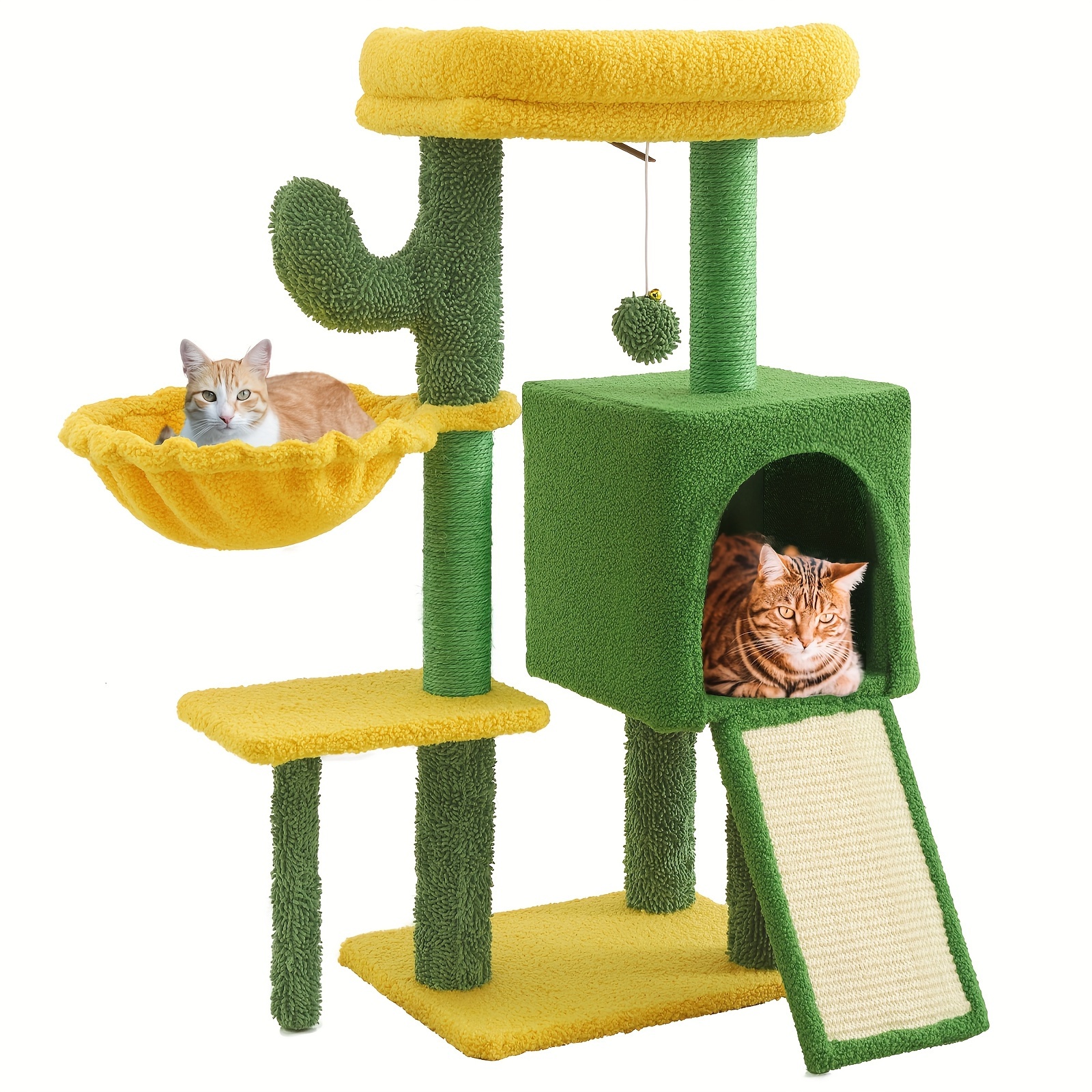 

33.4" Cat Tree For Indoor Cats House Play 5-level Cat Tower For Large Cats With Metal Frame Large Hammock Cat Tower Condo With Padded Plush Scratching