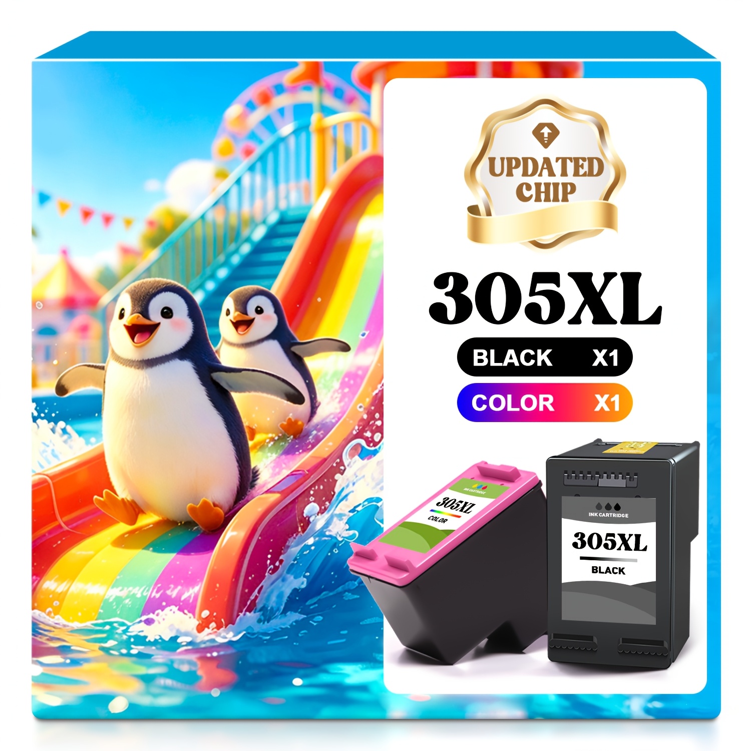 Image of 305xl Ink Cartridges With Chip For Replacement Of 305 305xl Ink Cartridge Black And Color Compatible For 2700 2800e 2810e 2820e 2710e 2720e 2700e 4220e