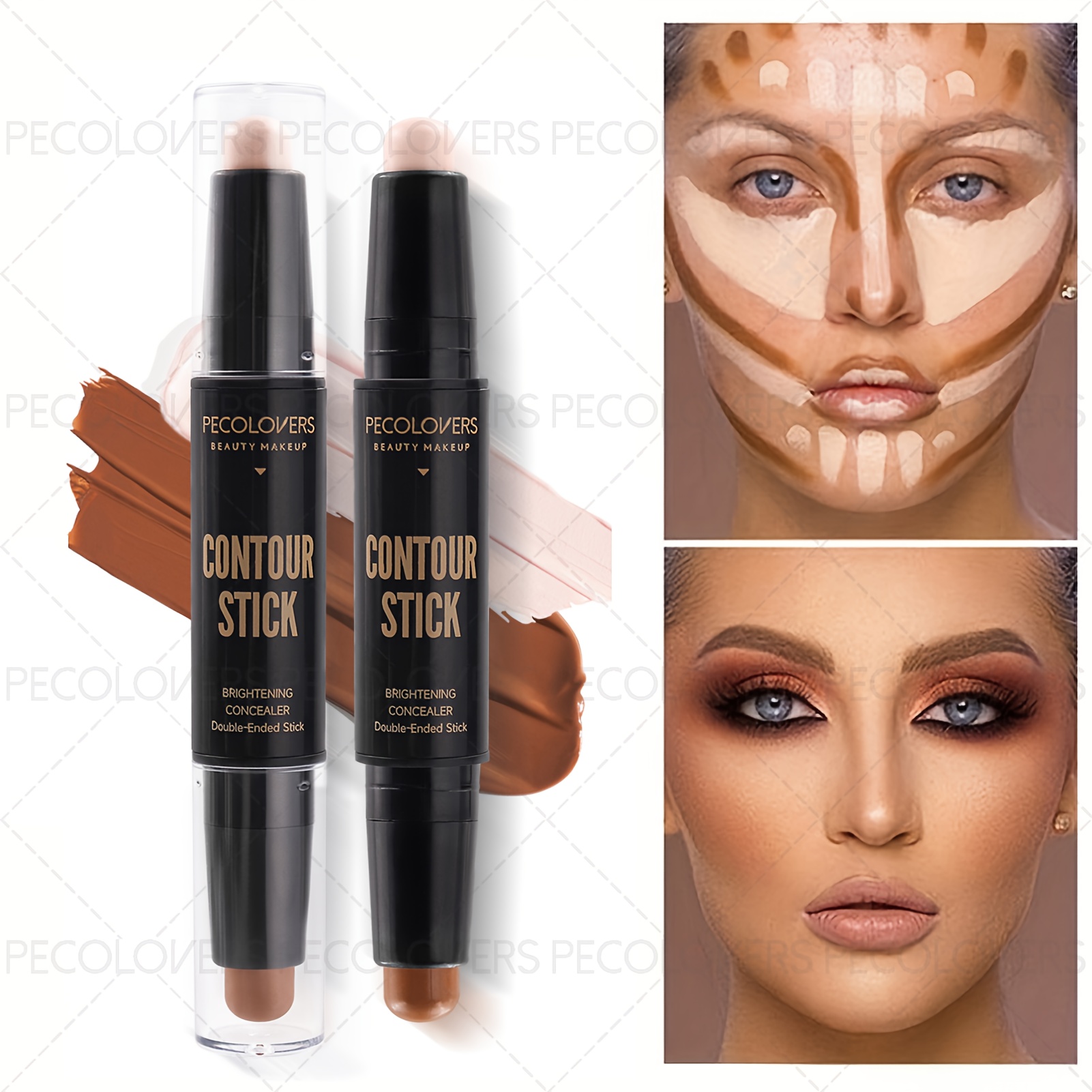 1pc waterproof pecolover dual ended concealer and contour stick natural end for   tones highlights and conceals dark circles   nose and cheeks