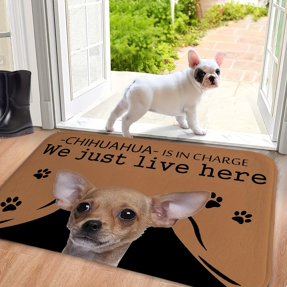 

1pc, Chihuahua Is , We Here Soft Doormat Microfiber Memory Foam Soft Doormat Living Room Bathroom Kitchen Mat/rugs