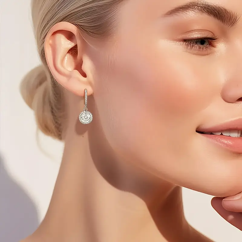 925 silver 1ct moissanite pendant earrings top cutting     the   for party wear gift box Product details 1