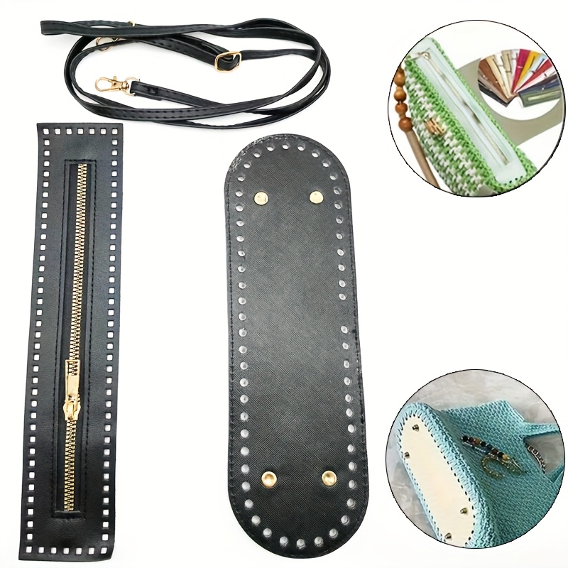 TEMU 1 pz/3 pz Borsa all'uncinetto in , accessori , kit di cucito per borse qualit�, tracolla, base e chiusura a zip. Design pre-forato per un facile