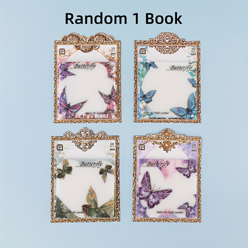 50-page Square Sequin Pattern Semi-transparent Notes That Written For Note- And Leaving Messages, , Hand Account Decoration Stickers, A Random One, 50 Pages/book