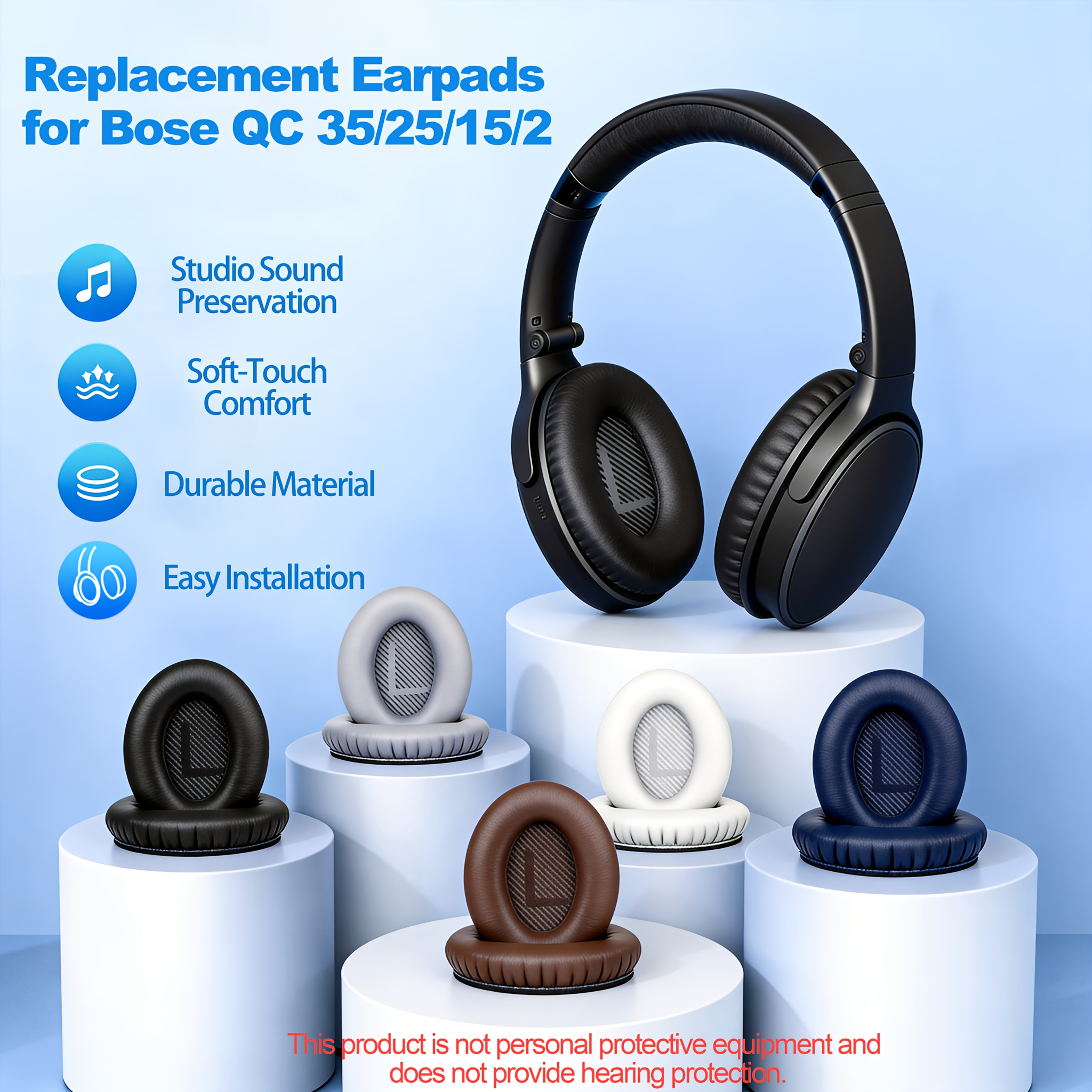 replacement earpads 1 pair for   quietcomfort qc2 qc15     compatible with soundlink   around ear ii ae2 headphones   high density memory foam soft and       with disassembly tools