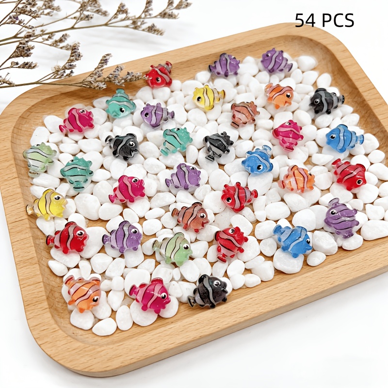 54/71pcs Mixed Color Resin Clownfish, Colorful Clownfish, Materials, Ocean Theme, Home, Party Decoration, Jewelry Making, Making, Without Battery