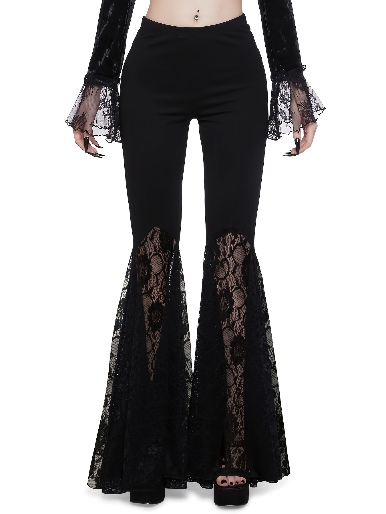 lace flare pants sold on Temu United States