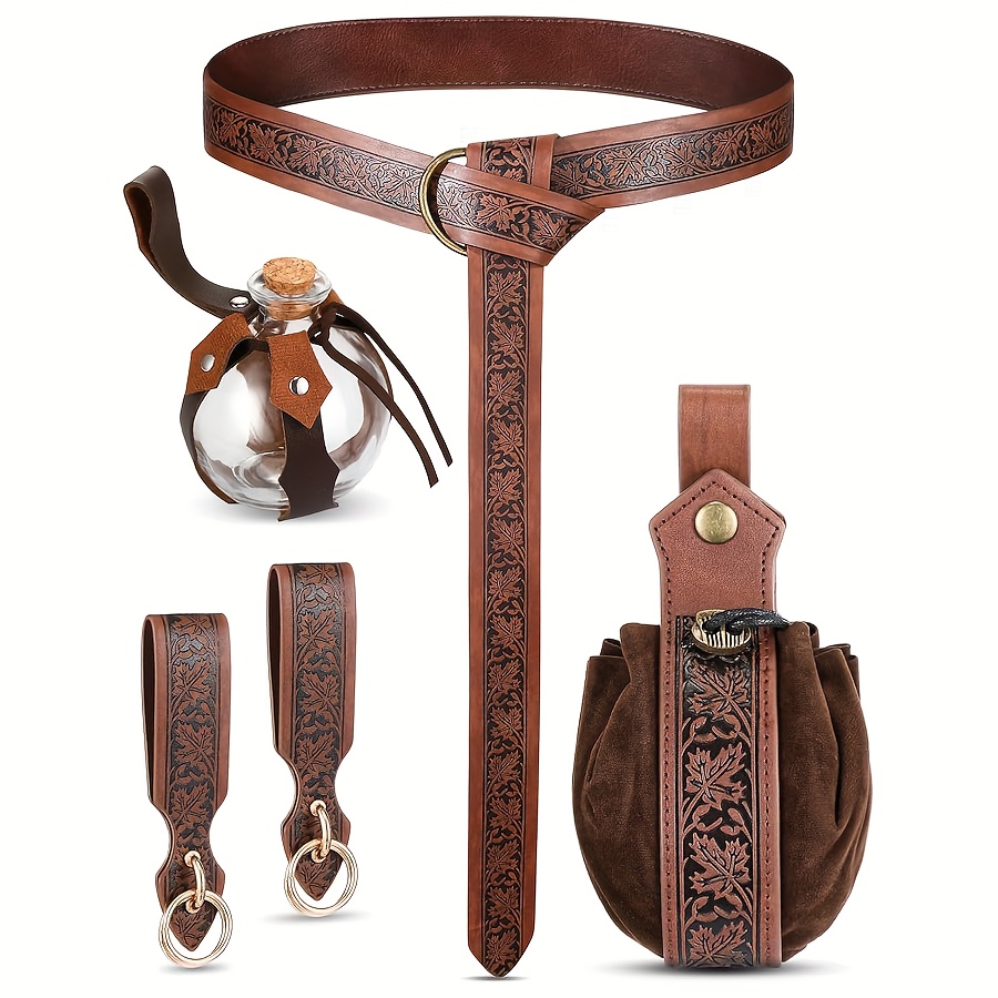 Women Renaissance Accessories Leaf Belt Bag Potion Bottles Medieval Viking Gift Amazon.com | 6 Pcs Women Renaissance Accessories: Leaf Belt  main image 2