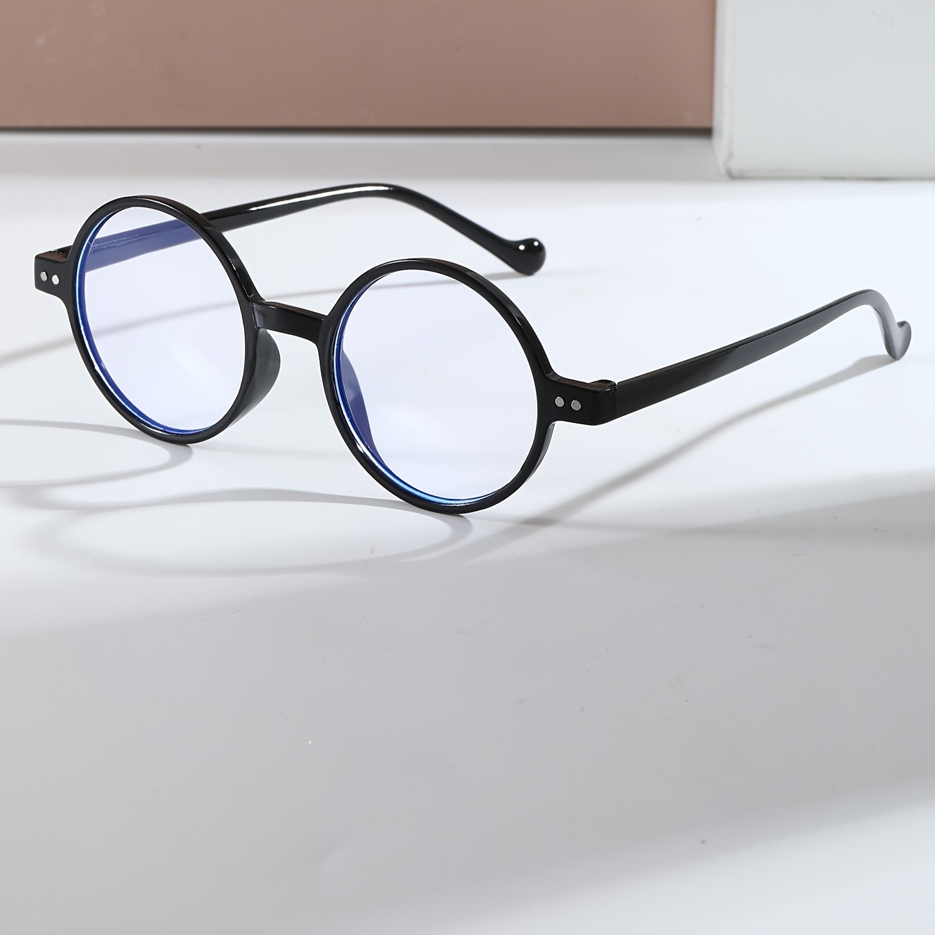 1pc Round Frame Glasses With Stylish And Elegant Clear Lenses