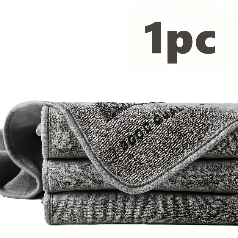 TEMU 1pc Of Luxury Microfiber Wash Towel, Double-layer Thickened High-absorbency Plush Soft Drying Cloth