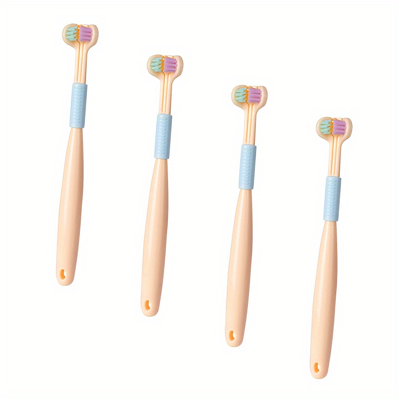 4pcs 3-Sided Soft Bristle Toothbrushes