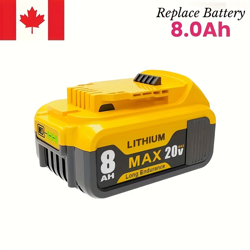 TEMU 1 PAQUET de batterie lithium-ion de remplacement 8.0Ah 20V pour batterie Dewalt 20V Max 8000Mah Compatible avec les batteries lithium-ion Dewalt