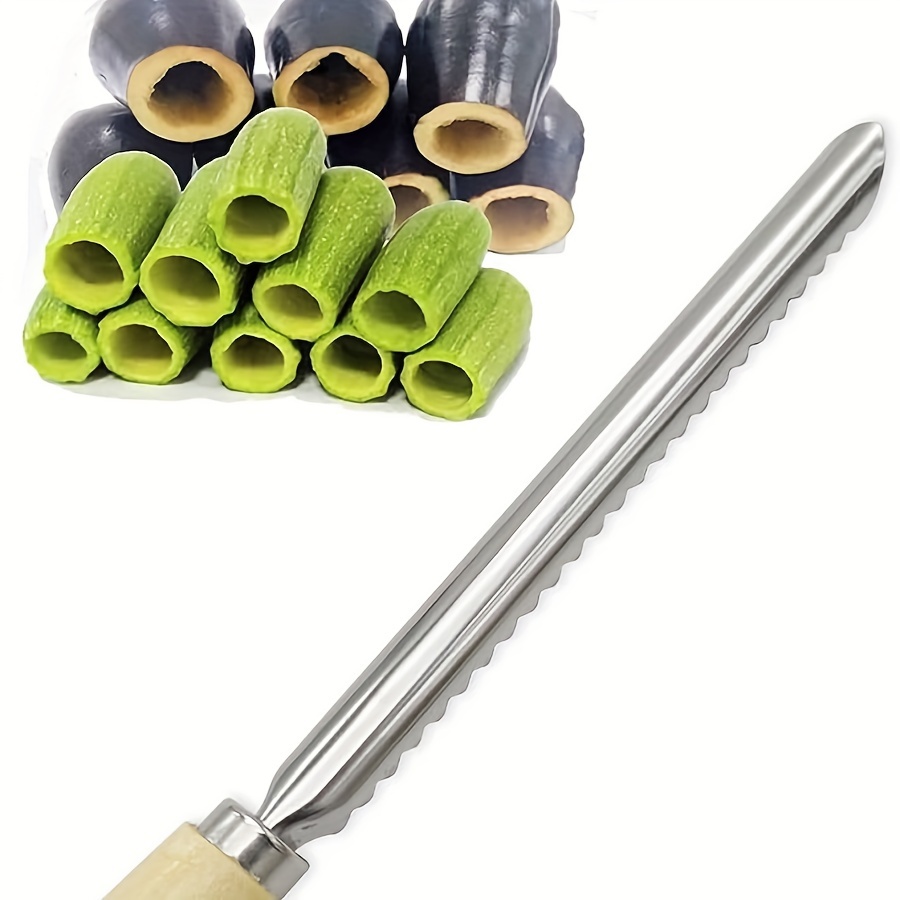 

Stainless Steel Fruit & Vegetable Corer With Wooden Handle - Easy Removal Tool For , & More - Essential Kitchen Gadget