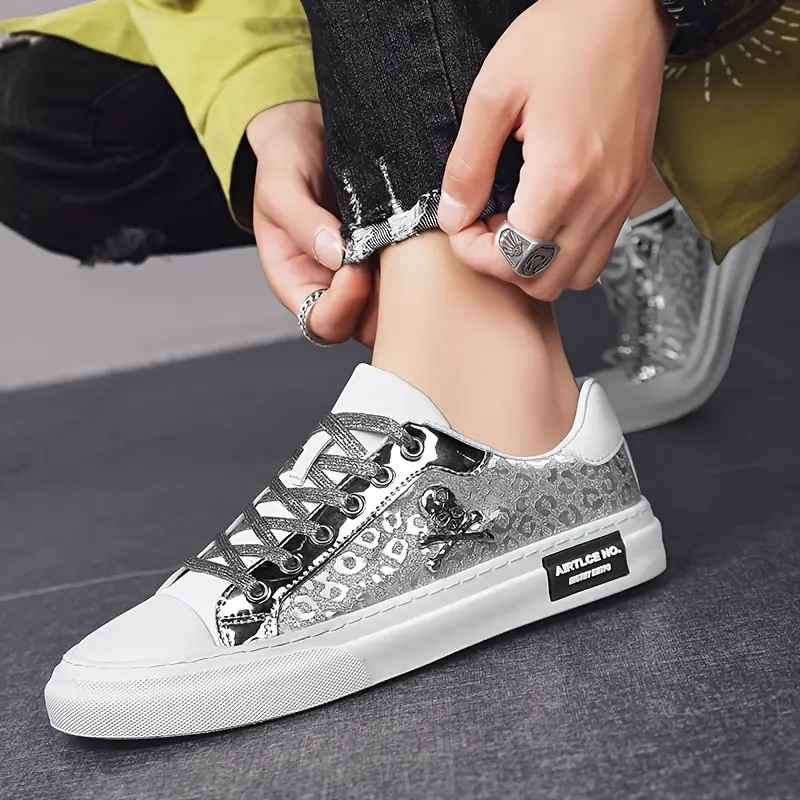 fashionable low top sneakers with skull design and casual and hiking details 8