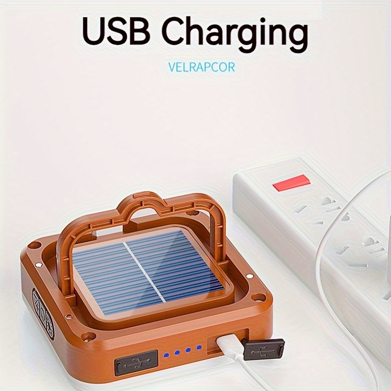 Lámpara De Camping Solar Sonriente Shark 1pc LY-8241, Luz De Tienda  Recargable Por USB Con Indicador De Energía, Para Uso Doméstico,  Emergencias, Barb