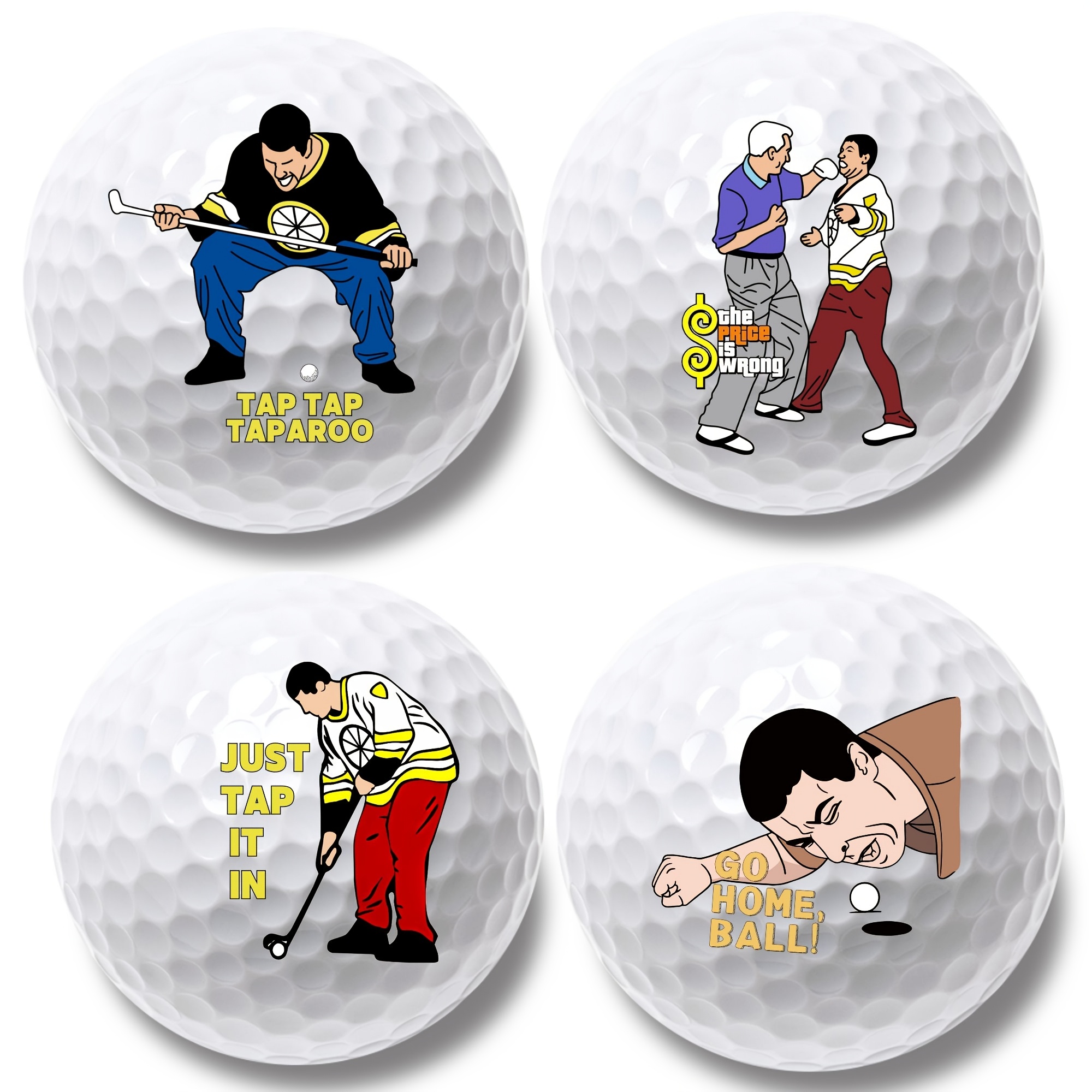 

Christmas Golf Gifts |4 Count Funny Golf Balls Gift Set Funny Novelty Golfer Present For Men Dad Size