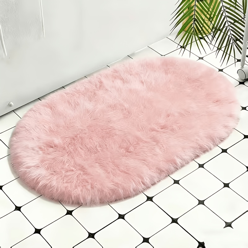 TEMU 1 pieza, Alfombra de felpa con forma de , Alfombra antideslizante y y esponjosa para la cama, Adecuada para la decoración del hogar del